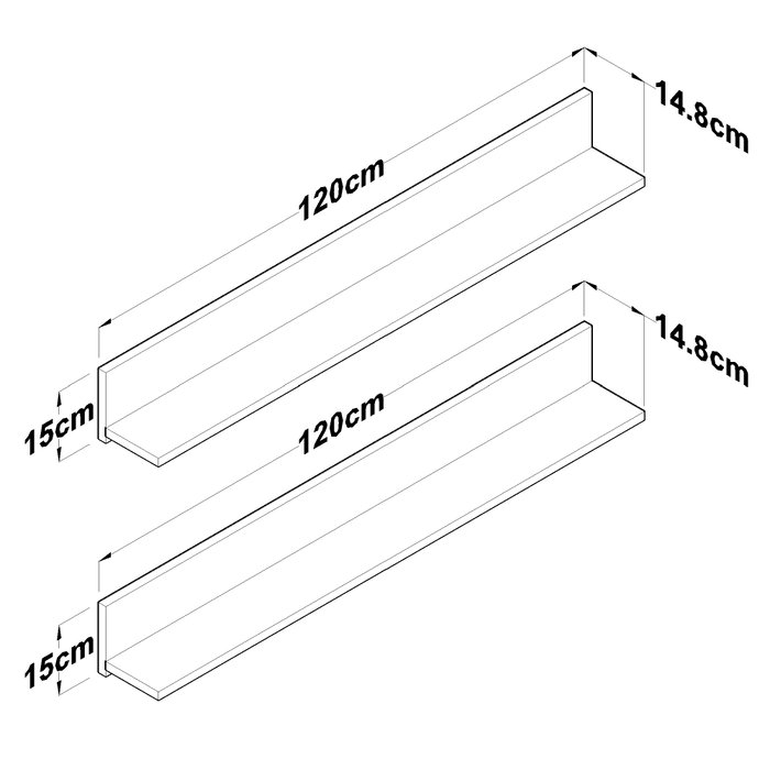 Hanah Home AE107 - 4683 Estantería de Pared Nogal 120 cm